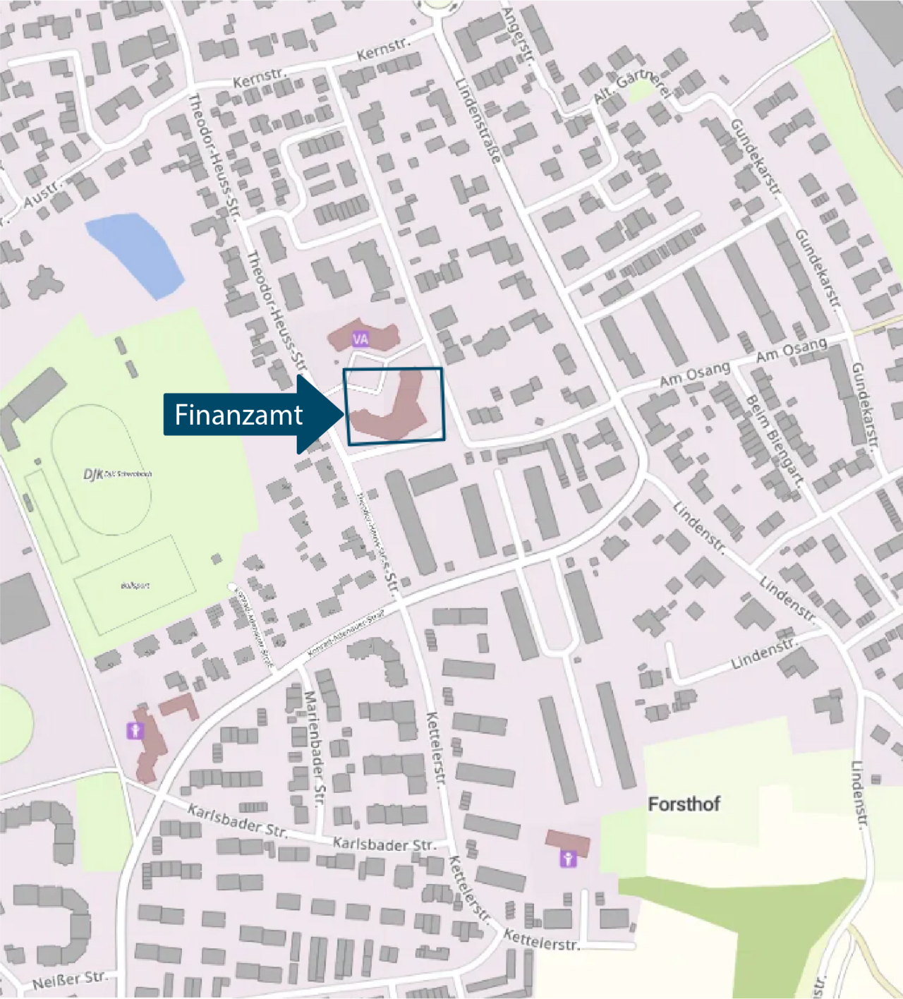  Stadtplan Schwabach, Theodor-Heuss-Straße